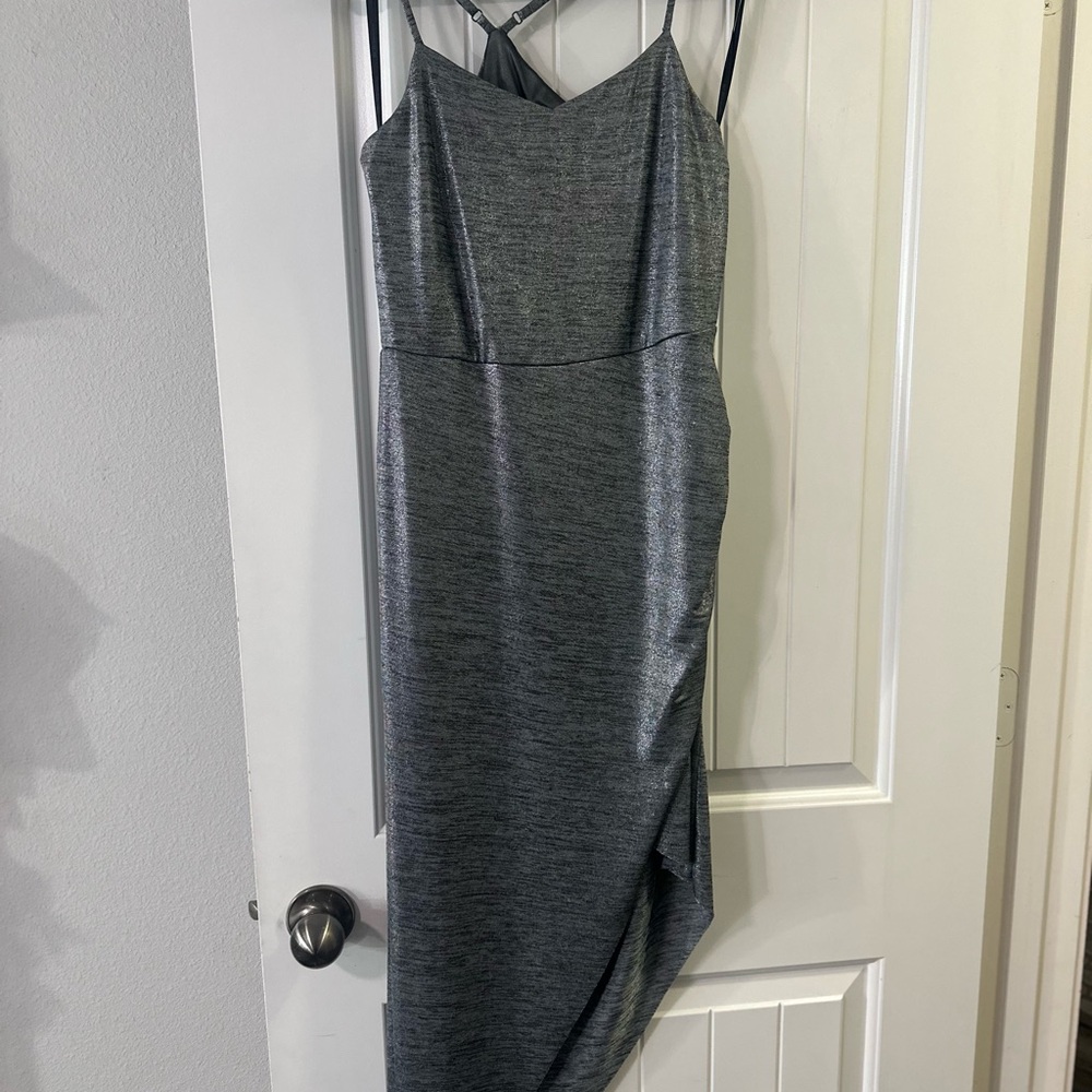 Bcbgeneration Silver Asymmetrical Slip Dress - image 4